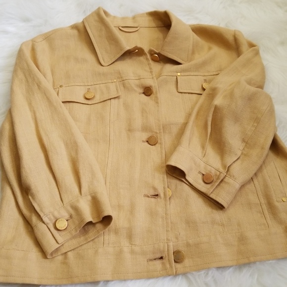 Olsen casual button down Tan jacket. Size M - Picture 6 of 8